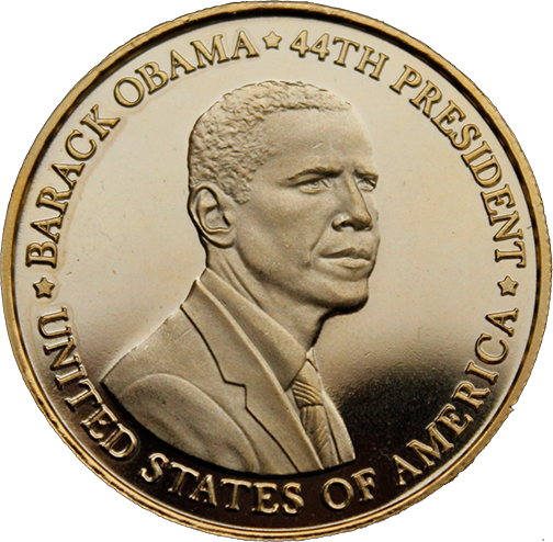 Barack Obama Medal - Brass, 1.5''