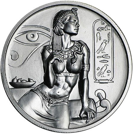 Cleopatra - Obverse - High Relief 2oz Silver Bullion - Original Design