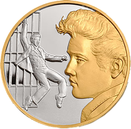Elvis Collector Medal - Silver with Select Gold Plate, 1.5'' 