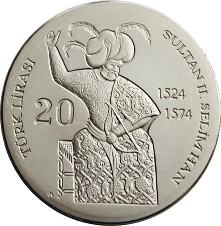Northern Cyprus Coin - 20 Turkish Lira; 49mm - Designed by Joseph Lang